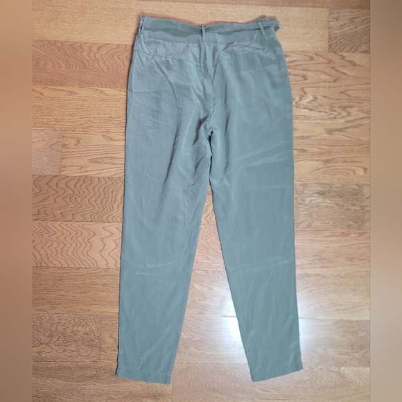 Joie Pure Silk Belted Sage Green Pants Gorgeous! - Picture 7 of 11